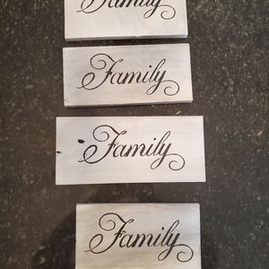 Handcrafted White Wash Family Sign